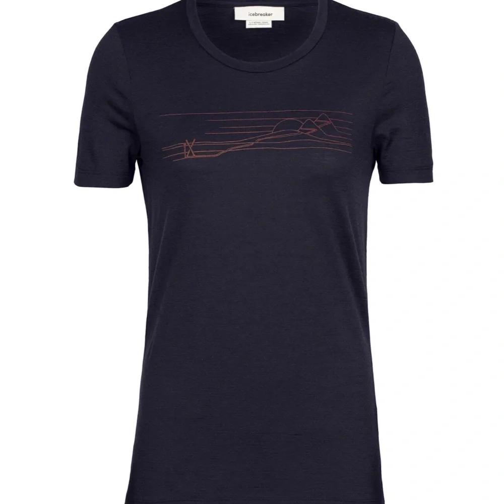 Icebreaker Merino Tech Lite II Short Sleeve T-Shirt Ski Stripes  size XS - Picture 2 of 7